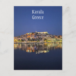 Kavala Griechenland in der Nacht Postkarte