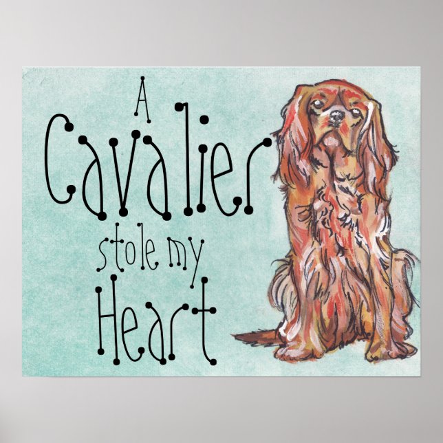 Kavalier King charles spaniel ruby Art Poster (Vorne)