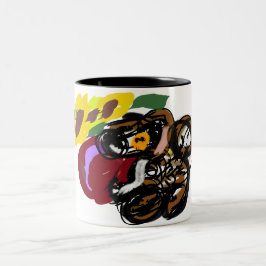Kavalier King Charles Spaniel Sonnenblumen Zweifarbige Tasse