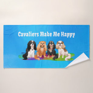 Kavalier King Charles Spaniels machen mich glückl Badehandtuch