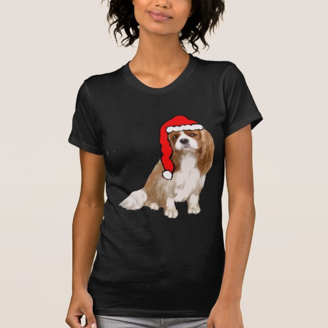 Kavalier König Charles Spaniens Weihnachten T-Shirt (Vorderseite)