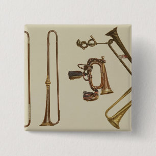 Kavallerie trompeten, ein Signalhorn, eine Button