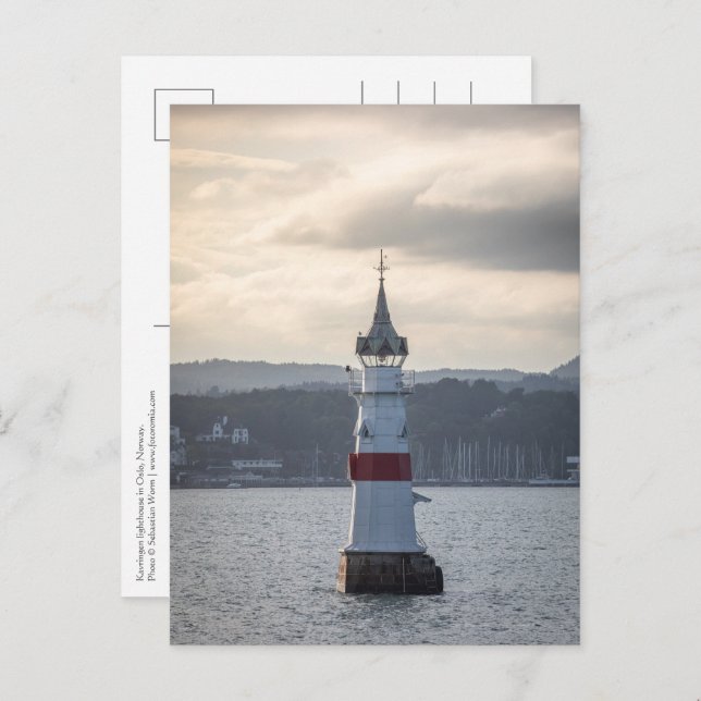 Kavringen Lighthouse Oslo Postkarte (Vorne/Hinten)