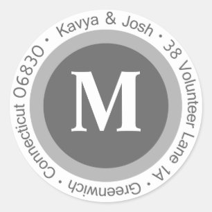 Kavya & Josh Round Rücksendeadressen-Aufklebers Runder Aufkleber