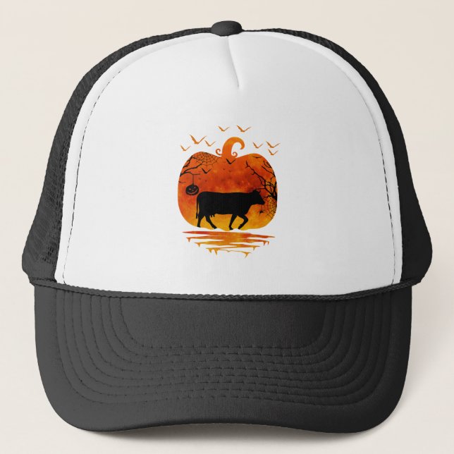 KAW HALLOWEEN PUMPKIN COSTUME COW LOVER AUTUME TRUCKERKAPPE (Vorderseite)