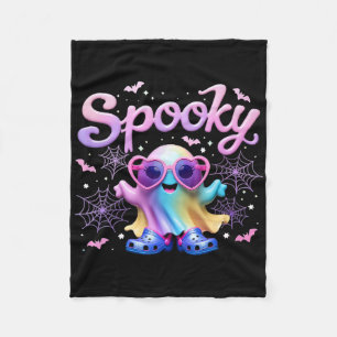Kawaai Pastel Spooky Bow Geist mit Lichthöhe Fleecedecke