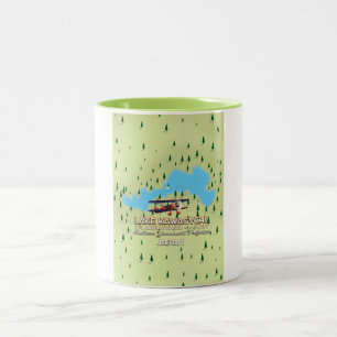 Kawaguchi Fujikawaguchiko & Minobu Japan Karte Zweifarbige Tasse