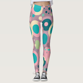 Kawai Circle Pink Marine Isometrie Muster Leggings