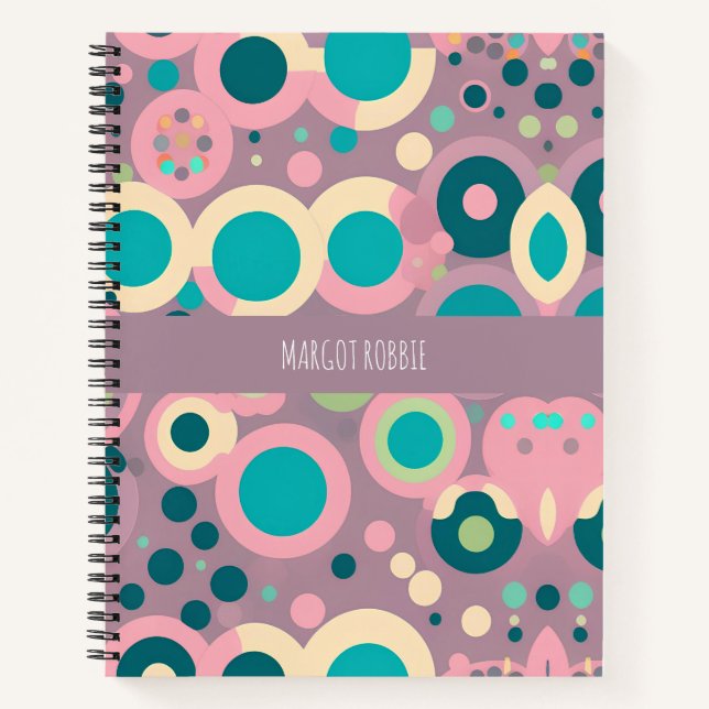 Kawai Circle Pink Marine Isometrie Muster Notizbuch (Vorderseite)
