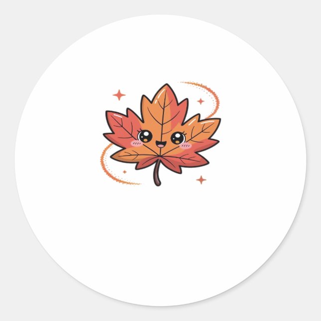 kawai leaf, Classic T-Shirt Runder Aufkleber (Vorderseite)