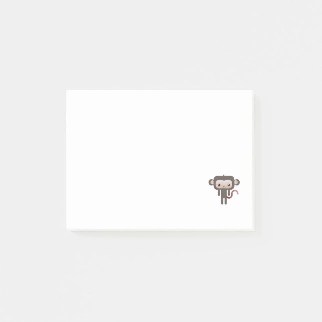 Kawaii Affe Post-it Klebezettel (Vorderseite)