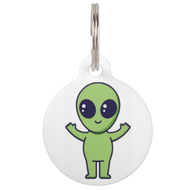 Kawaii Alien Haustiermarke (Vorderseite)