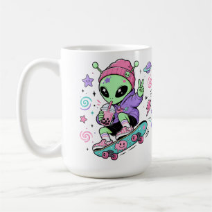 Kawaii-Alien-Skater-Bubble-Tea-Design Kaffeetasse