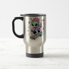 Kawaii-Alien-Skater-Bubble-Tea-Design Reisebecher
