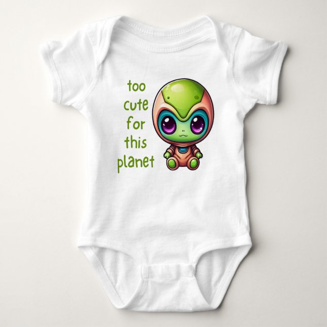 Kawaii Alien zu Niedlich für diese Planet Baby Dus Baby Strampler (Vorderseite)