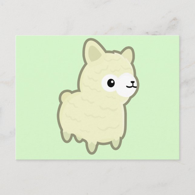 Kawaii alpaca postkarte (Vorderseite)