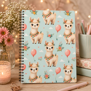 Kawaii-Alpaka-Blumenjournal Notizblock