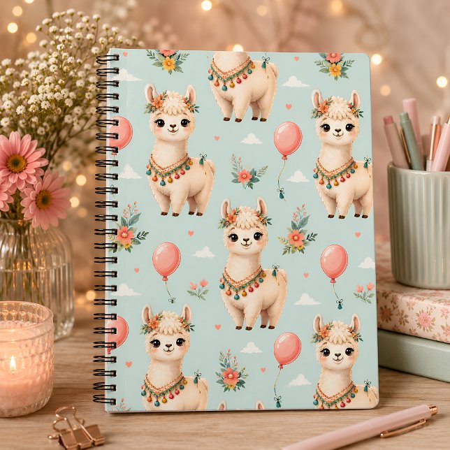 Kawaii-Alpaka-Blumenjournal Notizblock (Von Creator hochgeladen)