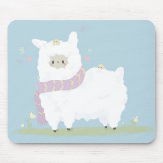 Kawaii Alpaka Mousepad. Mousepad (Vorne)
