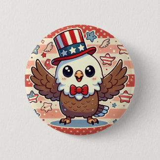 Kawaii American Eagle Button