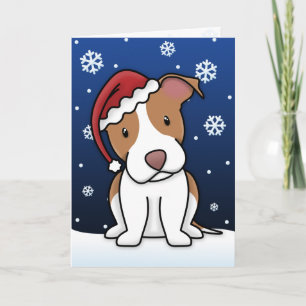 Kawaii American Pit Bull Terrier Christmas Card Feiertagskarte