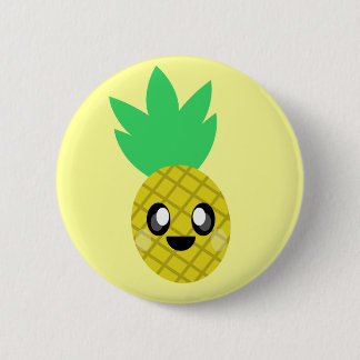 kawaii Ananas Frucht Gesicht so niedlich Button