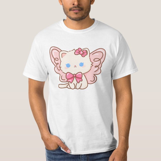 Kawaii Angel Kitty T-Shirt (Vorderseite)