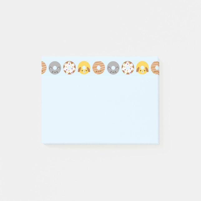 Kawaii Animal Donuts Post-it Klebezettel (Vorderseite)