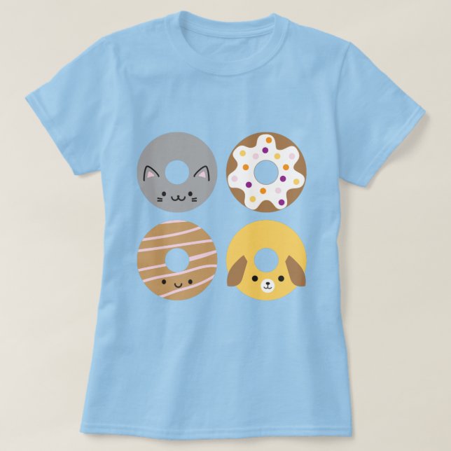 Kawaii Animal Donuts T-Shirt (Design vorne)