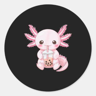 Kawaii Anime Axolotl Boba  Runder Aufkleber
