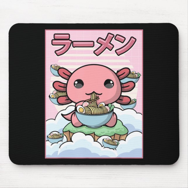 Kawaii Anime Axolotl Ramen Noodle Women Men Boys G Mousepad (Vorne)