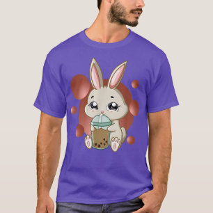 Kawaii Anime Bunny Drink Boba Bubble Tea Rabbit T-Shirt