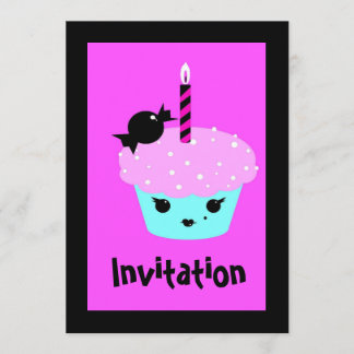 Kawaii anime Cartoon Emo Goth cupcake Einladung