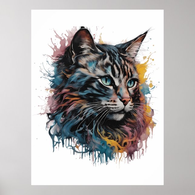 Kawaii Anime Cat Geschenke Poster (Vorne)