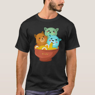 Kawaii Anime Cat Shirt Japanisch Ramen Noodles