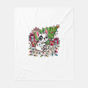 Kawaii Anime Frenchie Christmas Funny Dog Fleecedecke
