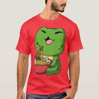 Kawaii Anime Frog Asian Noodles Japanisches Ramen  T-Shirt