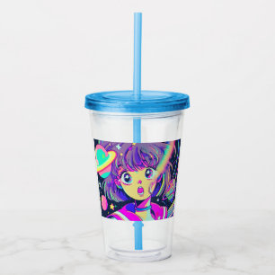 Kawaii Anime Girl Acrylic Tumbler Acryltrinkbecher