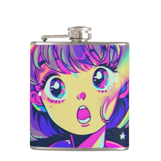 Kawaii Anime Girl Flask Flachmann (Vorderseite)