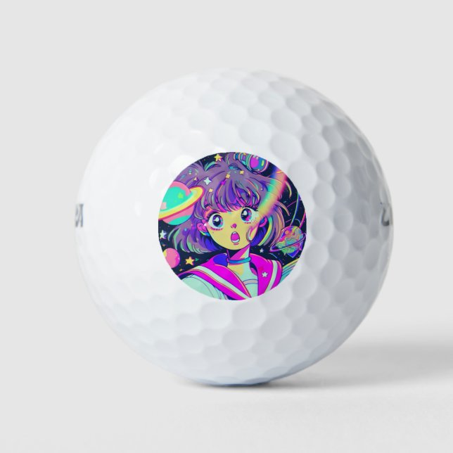 Kawaii Anime Girl Golf Balls Golfball (Vorderseite)