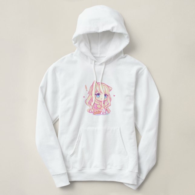 Kawaii, Anime, Girl, Just, wer, Lieben, Skizzen, Hoodie (Design vorne)