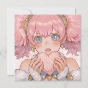Kawaii Anime Girl mit Herz Einladung