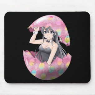 Kawaii Anime Girl Oster Bunny Egg Niedlich Waifu E Mousepad
