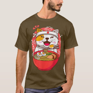 Kawaii Anime Japanese cat ramen  T-Shirt