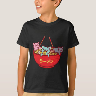 Kawaii Anime-Katzelustige entzückende japanische T-Shirt
