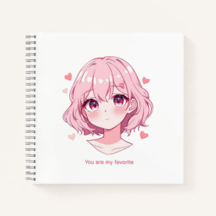 Kawaii Anime Mädchen Valentins Sweatshirt Notizbuch