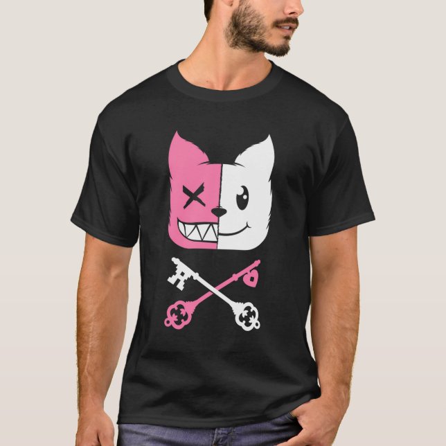 Kawaii Anime Neko Girl Yandere Menhera Chan Pastel T-Shirt (Vorderseite)