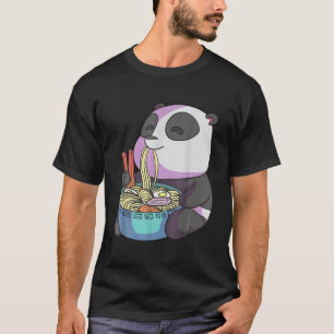 Kawaii Anime Panda Eating Ramen Japanese Noodles P T-Shirt