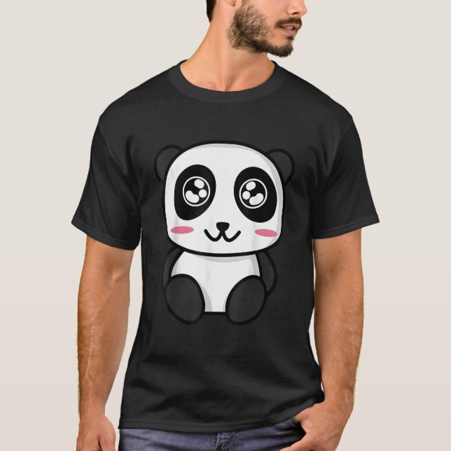 Kawaii Anime Panda Japanese Style Panda T-Shirt (Vorderseite)