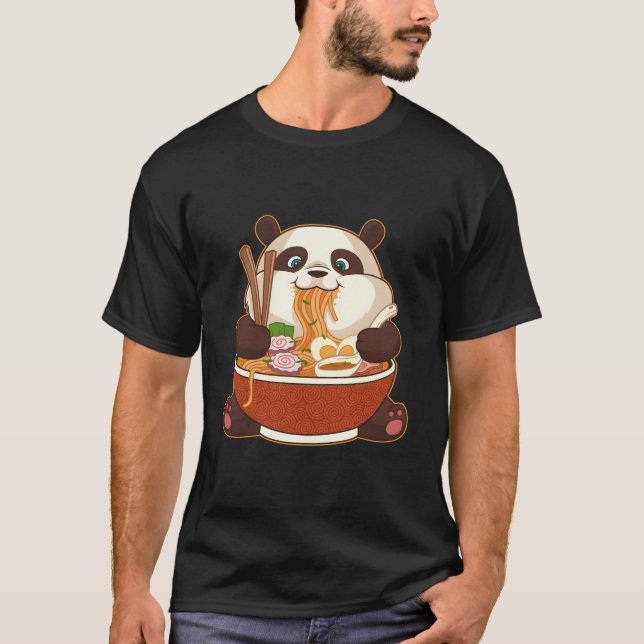 Kawaii Anime Panda Otaku Japanese Ra Noodles T-Shirt (Vorderseite)